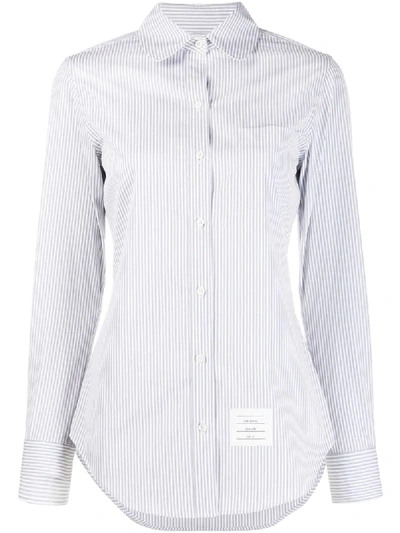 Shop Thom Browne Classic Long Sleeve Shirt In Grey