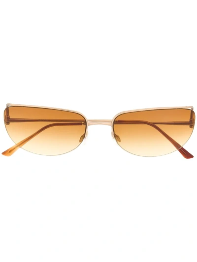 Pre-owned Prada 1990s Gradient Cat-eye Sunglasses In Gold