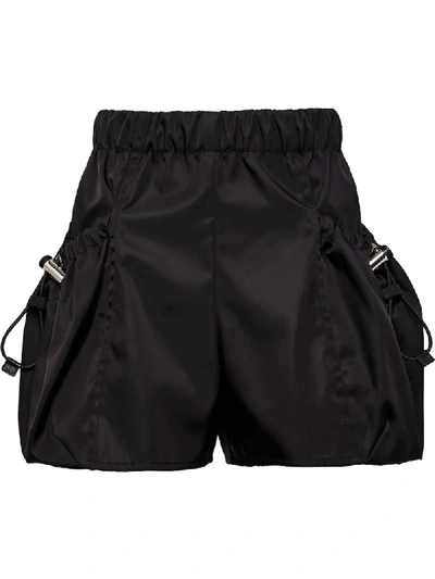 Shop Prada Drawstring-pocket Shorts In Black