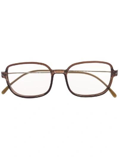 Pre-owned Prada 方框眼镜 In Brown