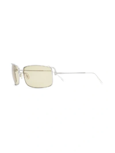 Pre-owned Prada 有色镜片方框太阳眼镜 In Silver