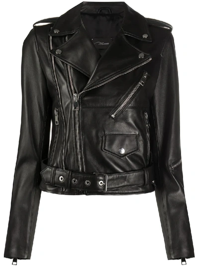 Shop Manokhi Muti-pocket Biker Jacket In Black