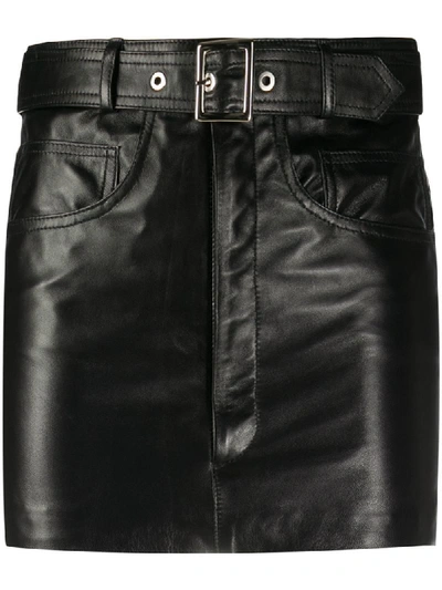 Shop Manokhi Belted Mini Skirt In Black