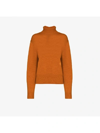 Shop Chloé Cashmere Turtleneck Sweater In Orange