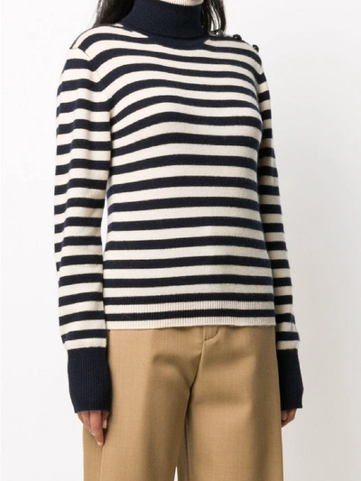 Shop Chloé Cashmere Turtleneck Sweater In White