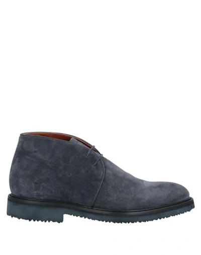 Shop Ermenegildo Zegna Ankle Boots In Slate Blue