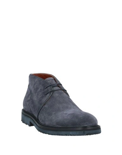 Shop Ermenegildo Zegna Ankle Boots In Slate Blue