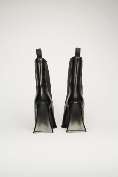 Shop Acne Studios Heeled Leather Boots Black