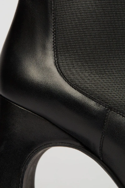 Shop Acne Studios Heeled Leather Boots Black