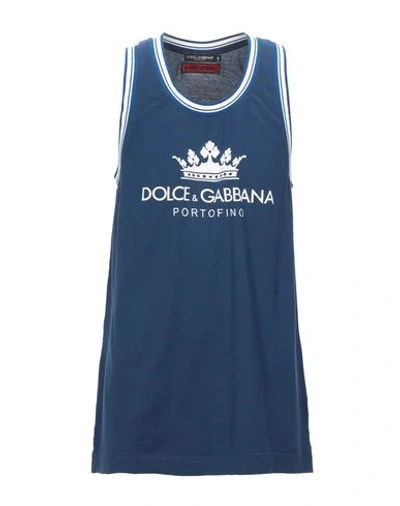 Shop Dolce & Gabbana Tank Tops In Blue