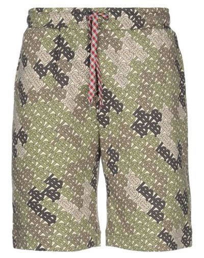 Shop Burberry Shorts & Bermuda Shorts In Military Green