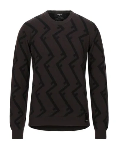 Shop Fendi Sweaters In Dark Brown