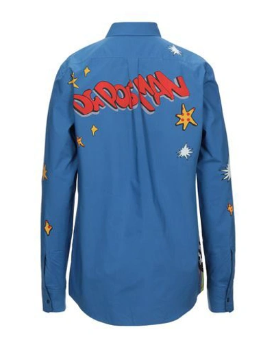 Shop Dolce & Gabbana Man Shirt Azure Size 16 ½ Cotton In Blue