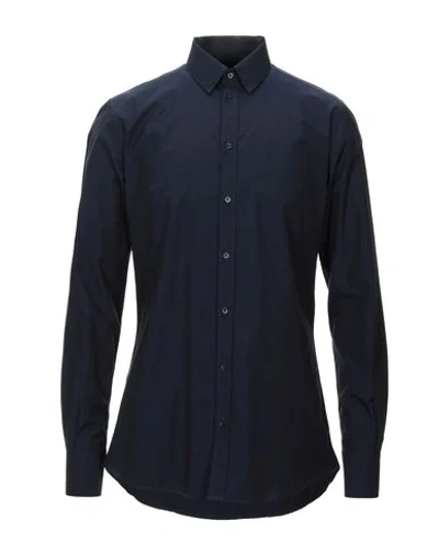 Shop Dolce & Gabbana Man Shirt Midnight Blue Size 15 Cotton
