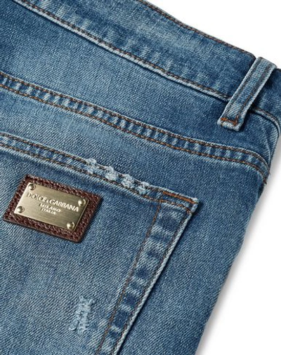 Shop Dolce & Gabbana Man Jeans Blue Size 40 Cotton, Elastane, Brass, Calfskin