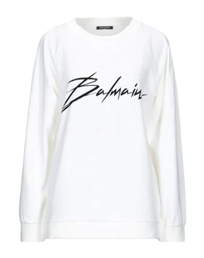 Shop Balmain Sweatshirts In White
