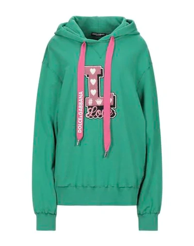 Shop Dolce & Gabbana Hooded Sweatshirt In Green