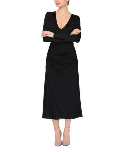 Shop Theory Woman Long Skirt Black Size 2 Silk, Elastane