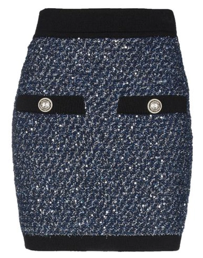 Shop Balmain Mini Skirts In Blue