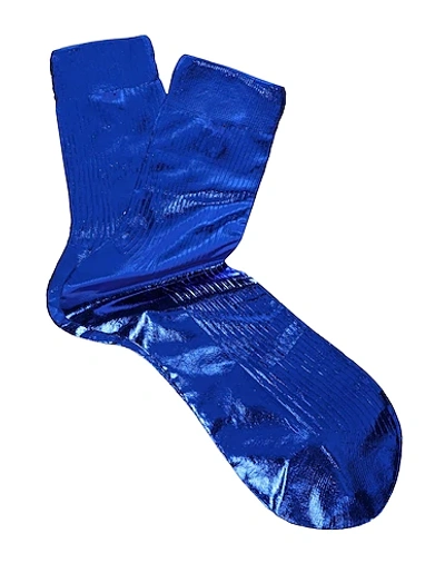 Shop Maria La Rosa Short Socks In Bright Blue