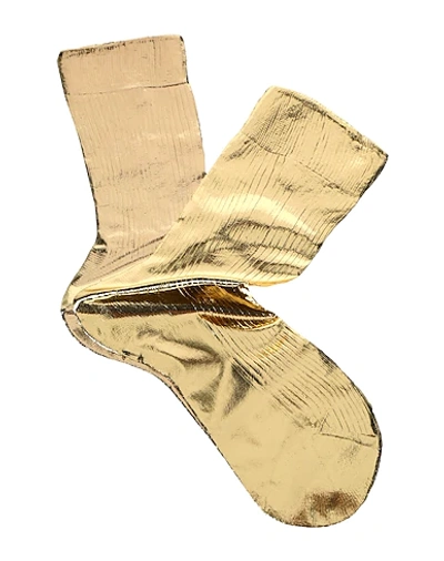 Shop Maria La Rosa Short Socks In Gold