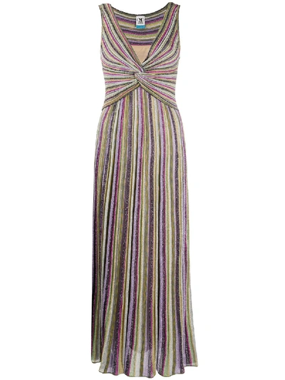 Shop M Missoni Cotton Blend Dress In Violet