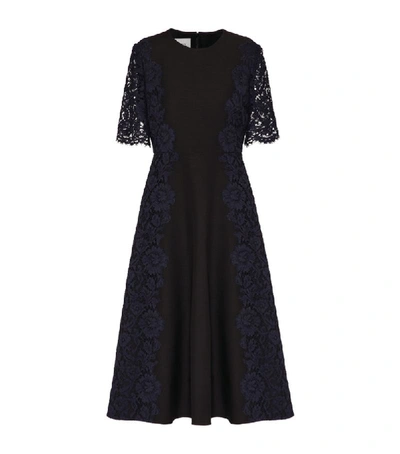 Shop Valentino Lace Crepe Midi Dress