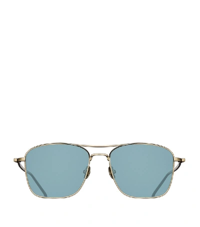 Shop Matsuda Cross-bar Sunglasses In Gold