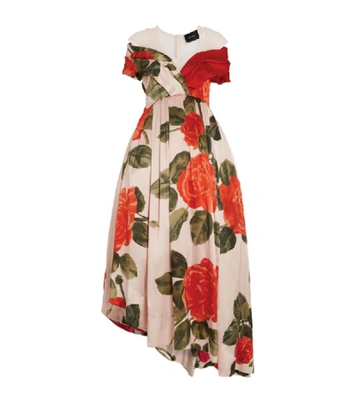 Shop Simone Rocha Silk Floral Asymmetric Dress