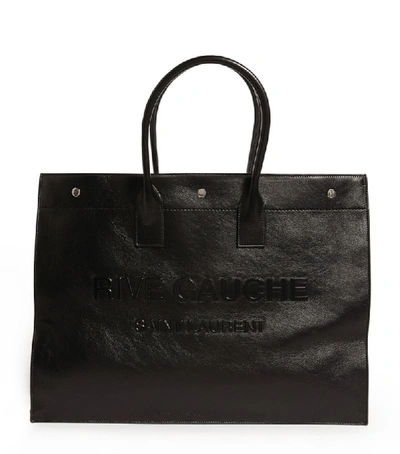 Shop Saint Laurent Rive Gauche Tote Bag In Black