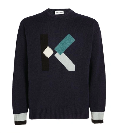 Shop Kenzo Wool-blend K Logo Sweater