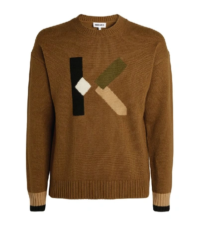 Shop Kenzo Wool Logo Sweater