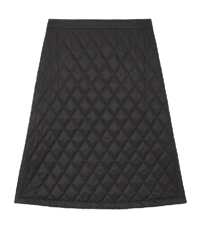 Shop Burberry Quilted Midi Skirt