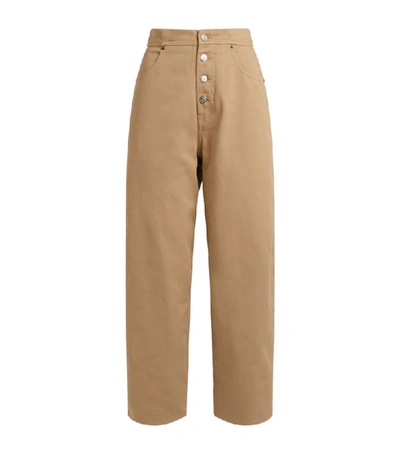 Shop Mm6 Maison Margiela Buttoned Wide Trousers