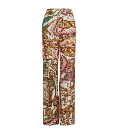 Shop Moschino Baroque Print Trousers