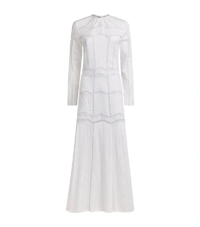 Shop Gabriela Hearst Linen Lace-detail Dress