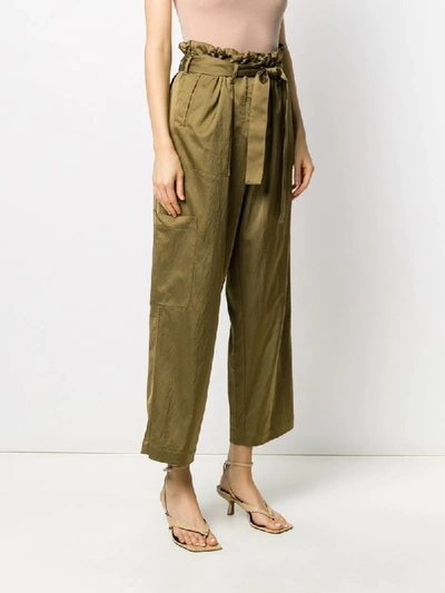 Shop Jejia Multi-pocket Tie-waist Trousers In Neutrals