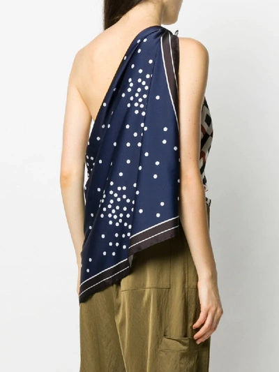 Shop Jejia Asymmetric Scarf Top In Blue