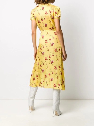 Shop R13 Floral Midi Dress In Yellow