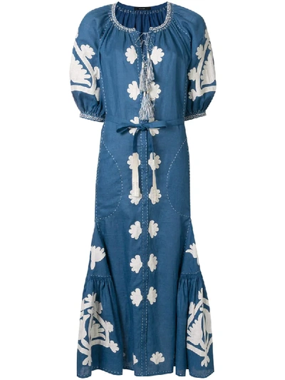 Shop Vita Kin Shalimar Panelled Long Dress In Blue