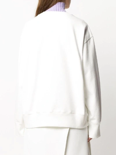 Shop Mm6 Maison Margiela Raised Logo Sweatshirt In White