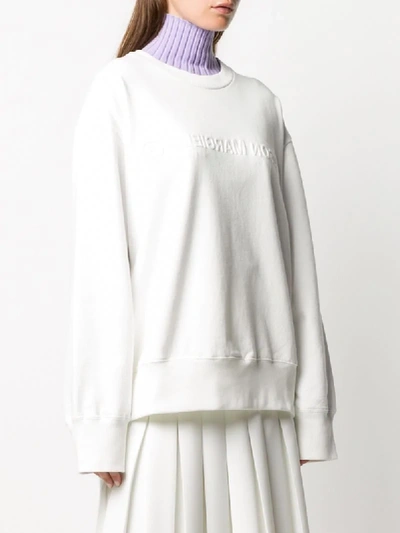 Shop Mm6 Maison Margiela Raised Logo Sweatshirt In White