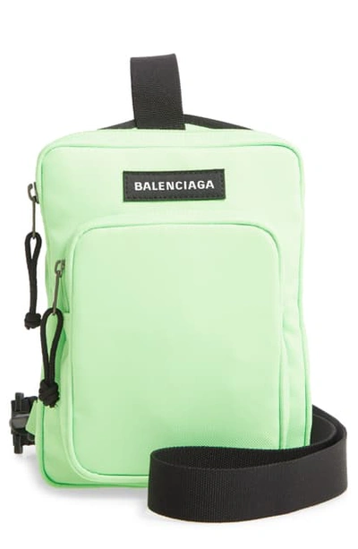 Shop Balenciaga Explorer Nylon Crossbody Messenger Bag In Green