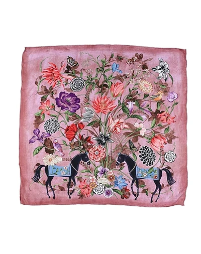 Shop Gucci Square Scarf In Pink