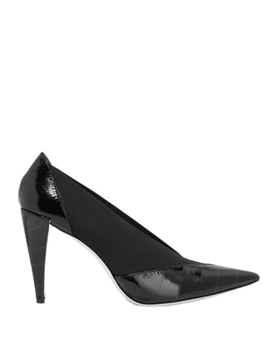 Givenchy Croc-effect Leather And Elastic Pumps In Black