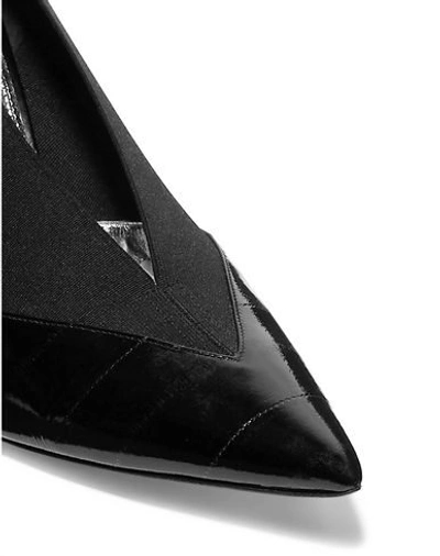 Givenchy Croc-effect Leather And Elastic Pumps In Black
