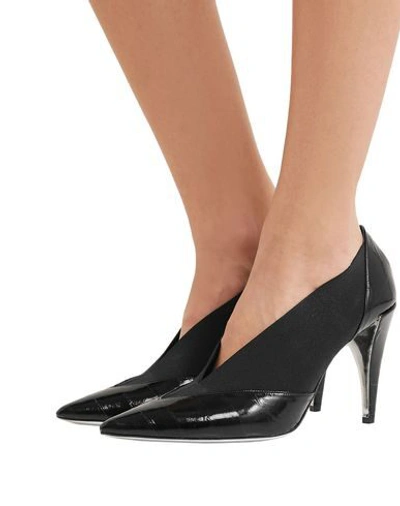 Givenchy Croc-effect Leather And Elastic Pumps In Black