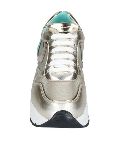 Shop Voile Blanche Woman Sneakers Platinum Size 6 Soft Leather, Textile Fibers In Grey