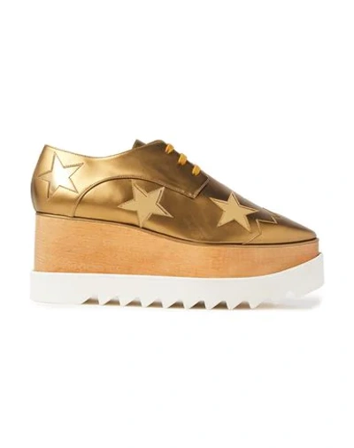 Shop Stella Mccartney Lace-up Shoes In Gold