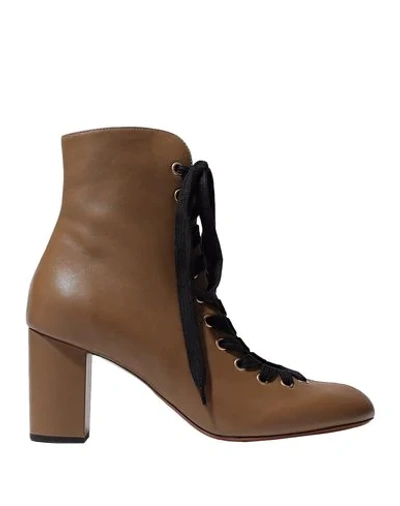 Shop Chloé Ankle Boots In Khaki